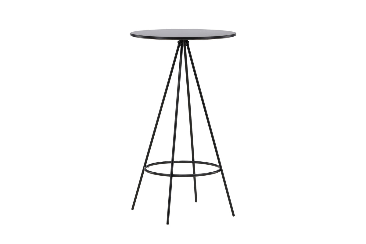 Bistro barbord Ø60 cm svart med fanerad MDF