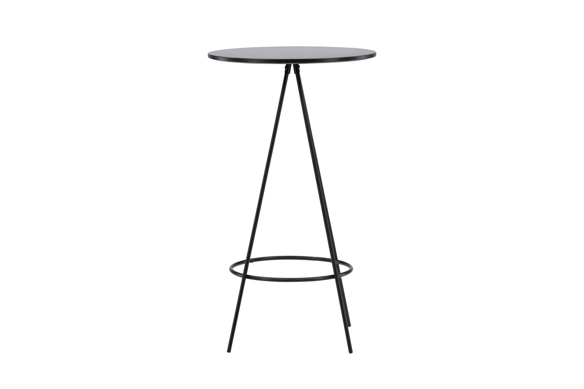 Bistro barbord Ø60 cm svart med fanerad MDF