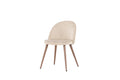 Velvet matstol 2-pack beige polyestersammet med ben i träimitation
