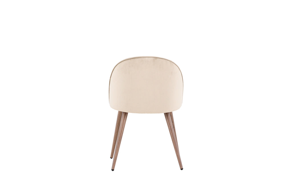 Velvet matstol 2-pack beige polyestersammet med ben i träimitation