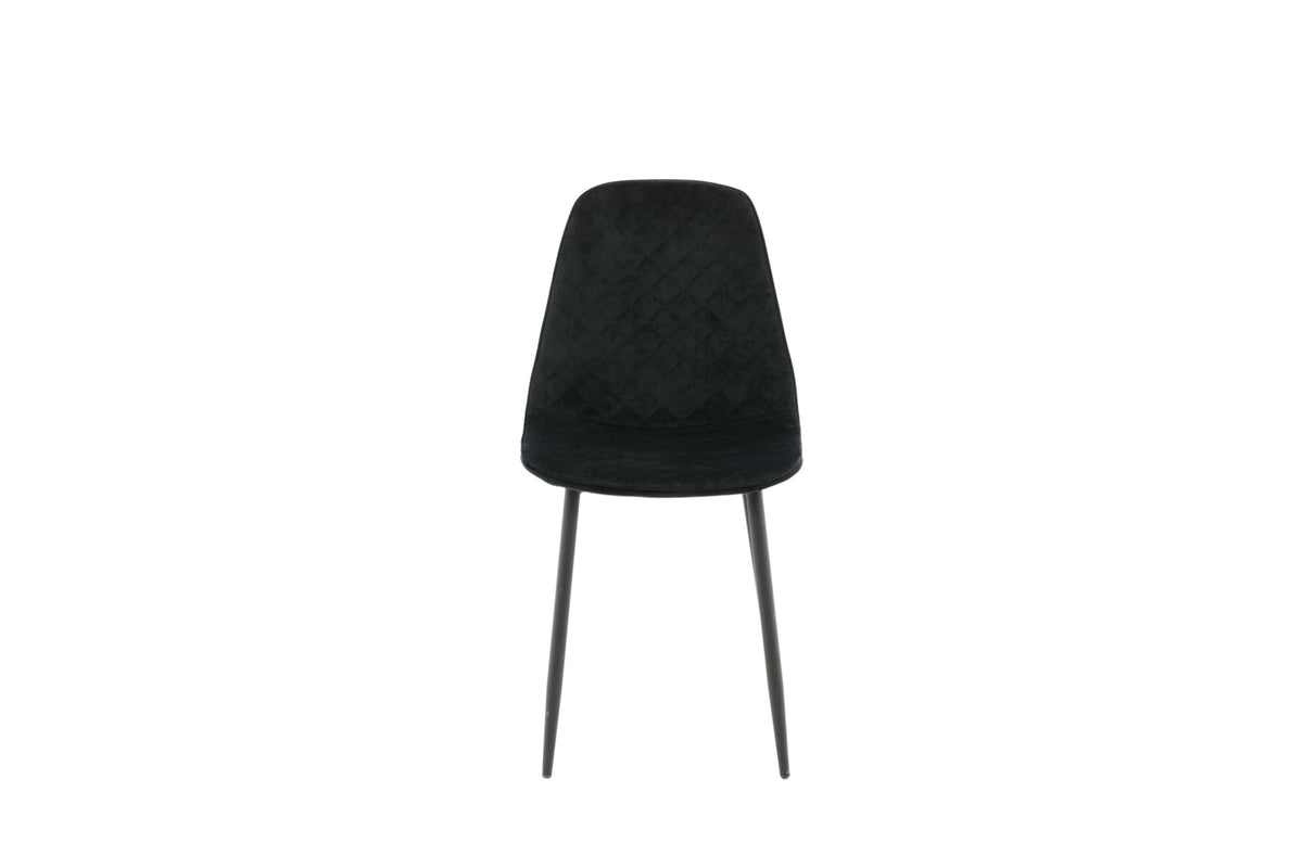 Polar Diamond matstol 2-pack svart sammet med svarta ben
