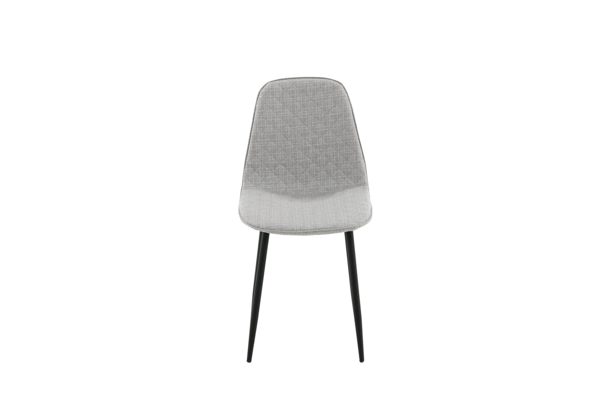 Polar Diamond matstol 2-pack grått tyg med svarta ben