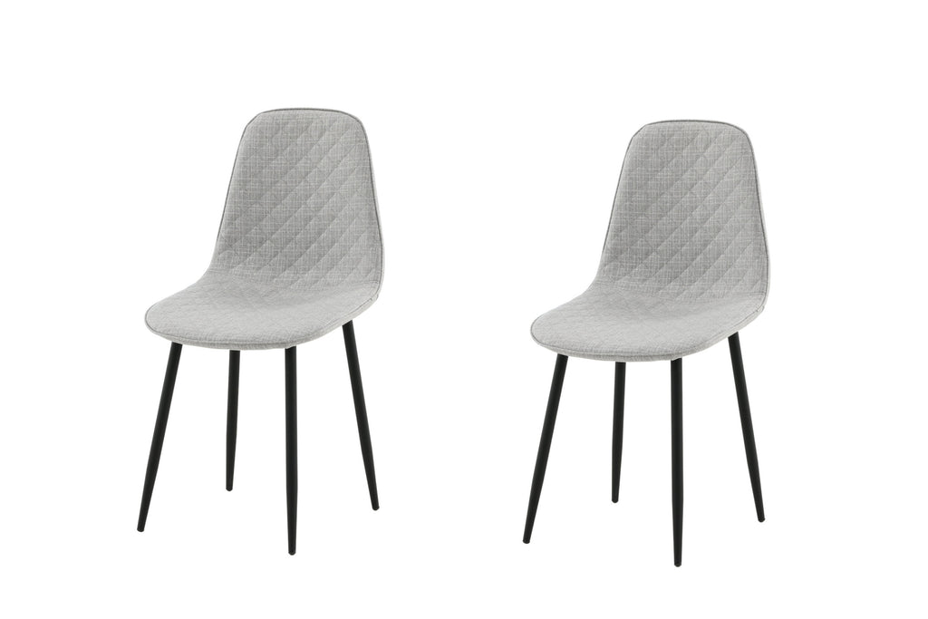 Polar Diamond matstol 2-pack grått tyg med svarta ben