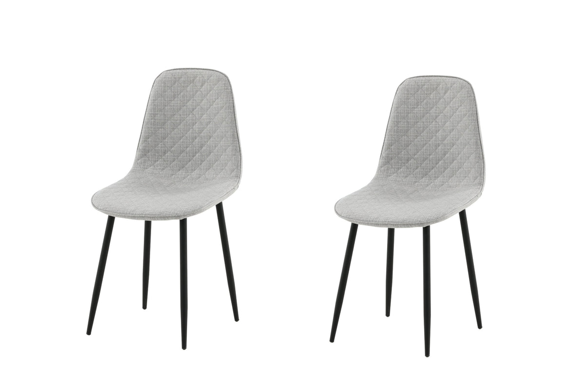 Polar Diamond matstol 2-pack grått tyg med svarta ben
