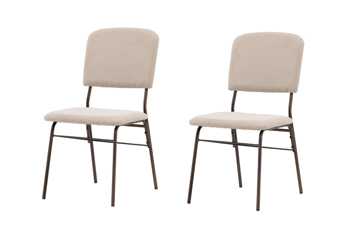 Seda matstol 2-pack matt brun/beige sammet