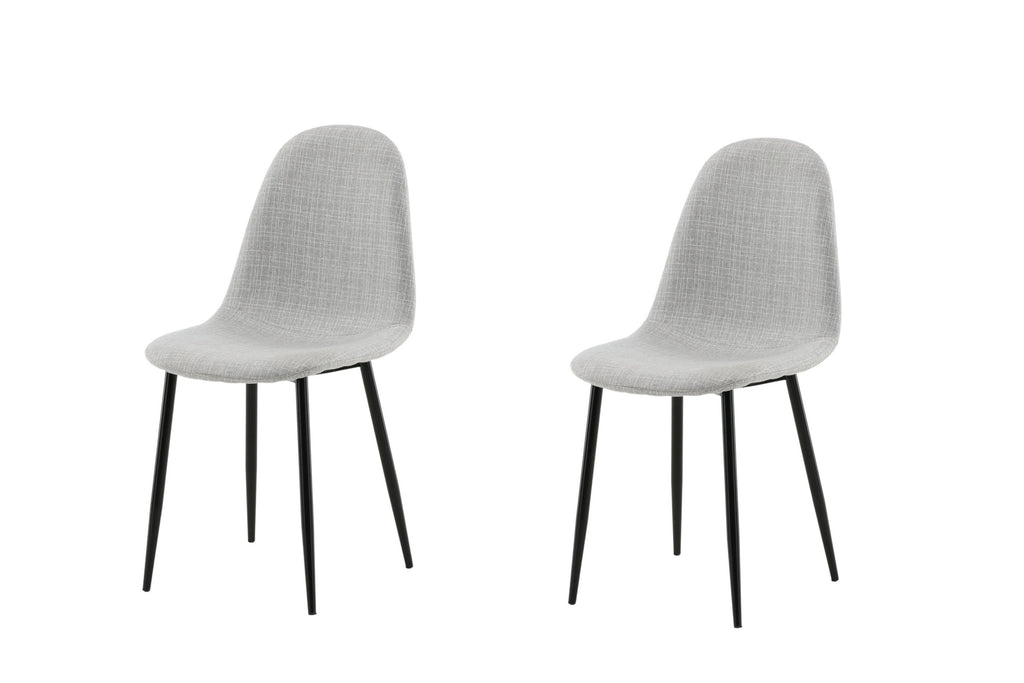 Polar matstol 2-pack ljusgrått tyg med svarta ben