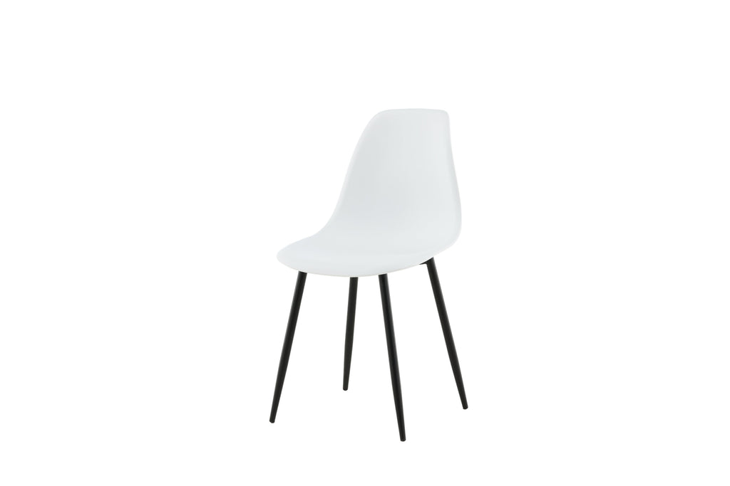 Polar matstol 2-pack vit plast med svarta ben