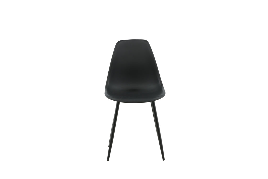 Polar matstol 2-pack svart plast med svarta ben