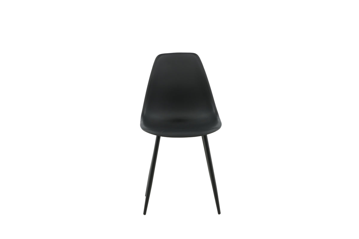 Polar matstol 2-pack svart plast med svarta ben