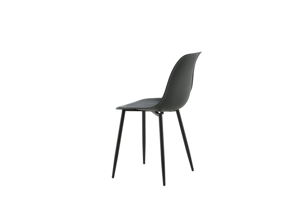 Polar matstol 2-pack svart plast med svarta ben