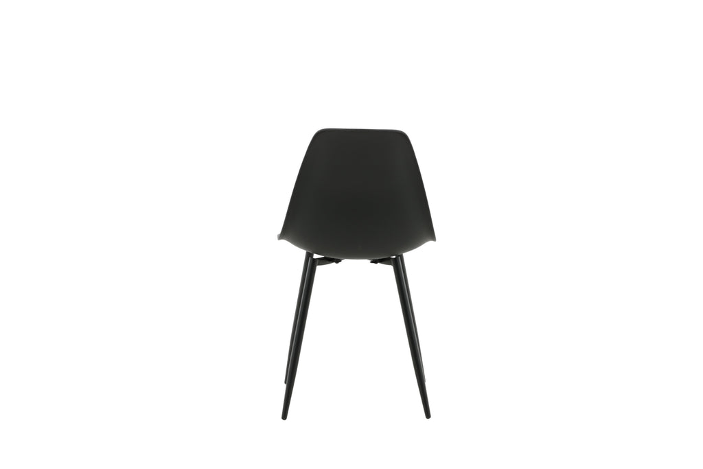 Polar matstol 2-pack svart plast med svarta ben