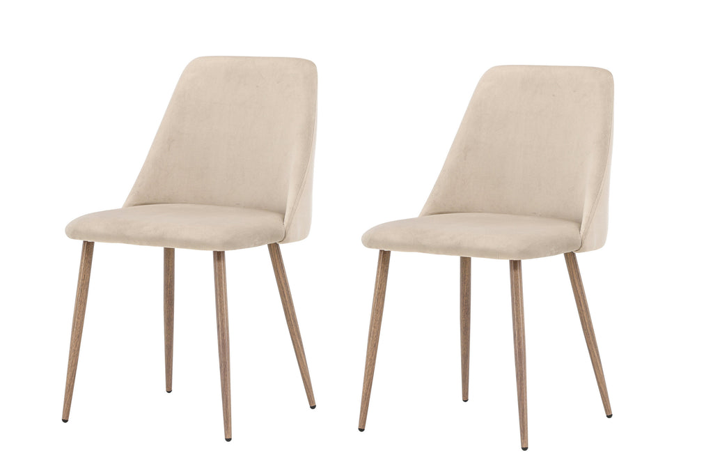 Night matstol 2-pack brun/beige sammet