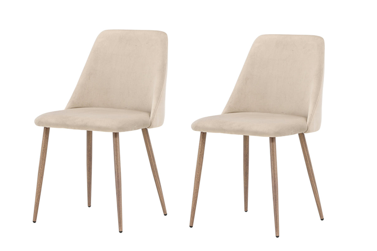 Night matstol 2-pack brun/beige sammet