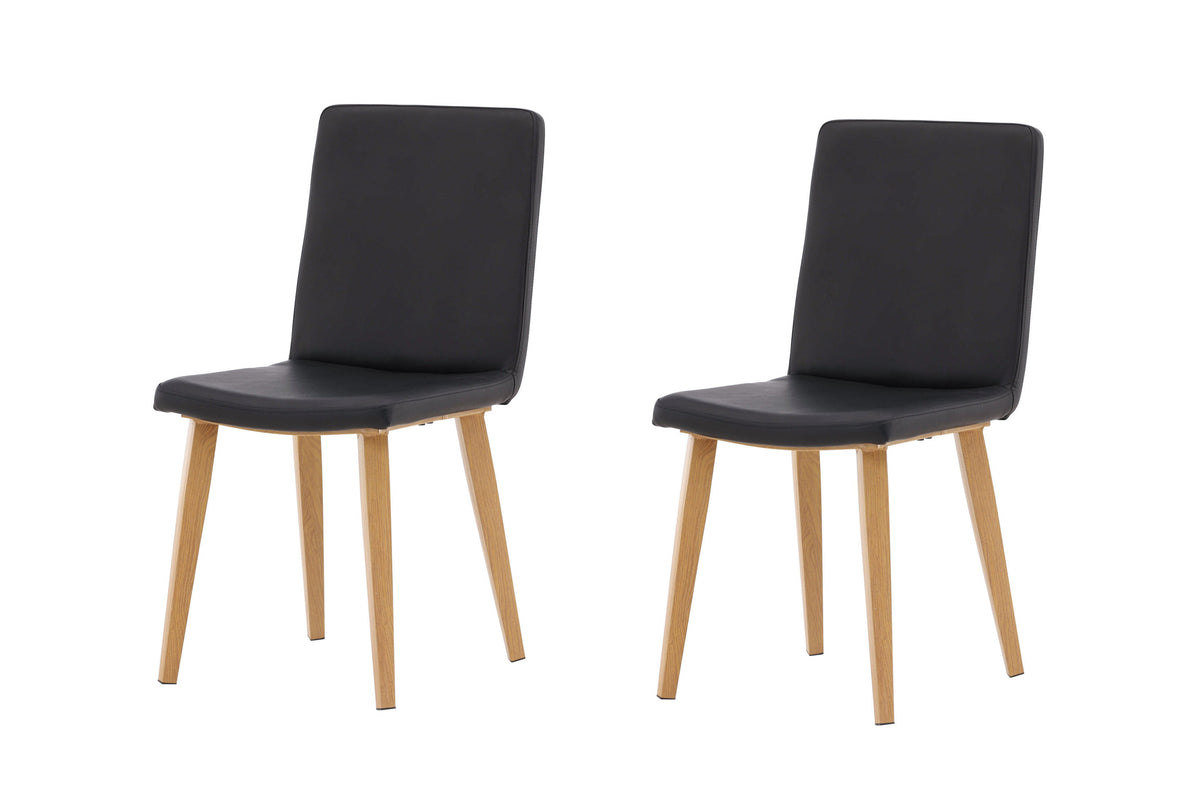 Today matstol 2-pack naturfärgad med svart konstläder