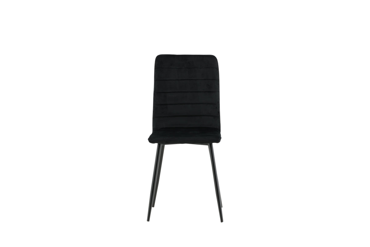 Windu Lyx matstol 2-pack svart med svart sammet