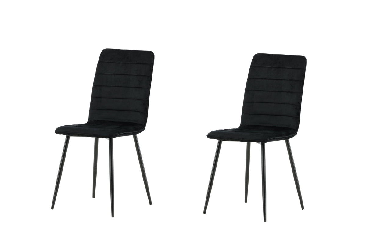 Windu Lyx matstol 2-pack svart med svart sammet