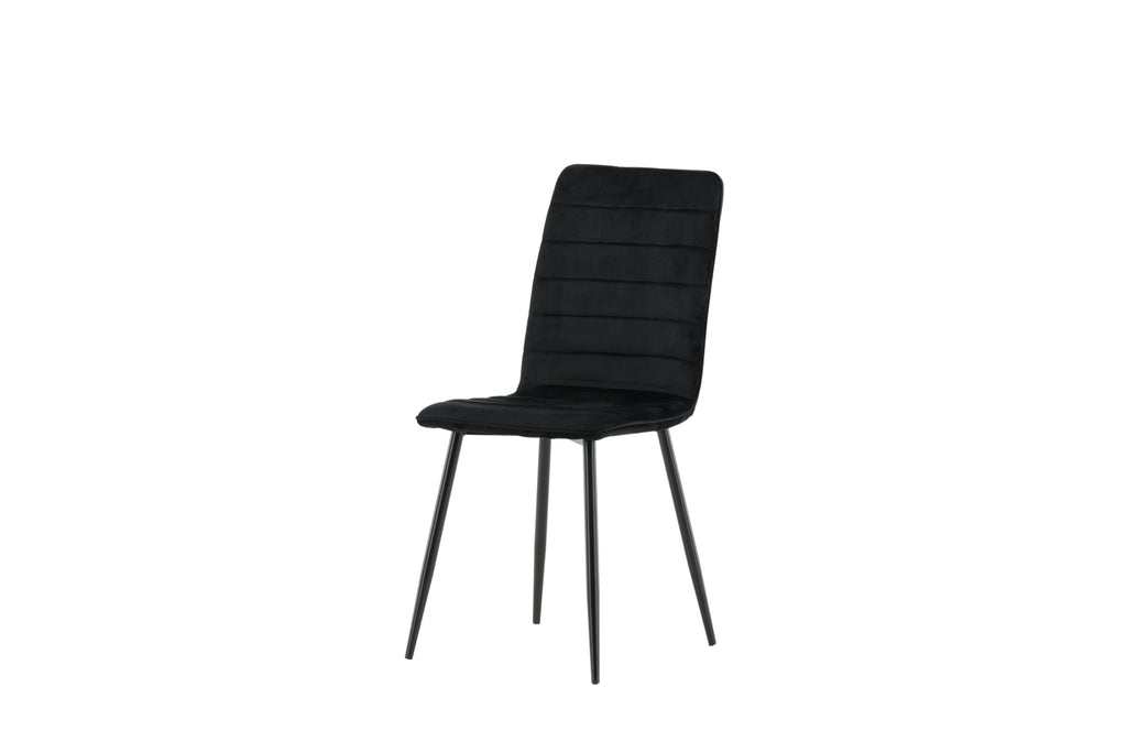 Windu Lyx matstol 2-pack svart med svart sammet