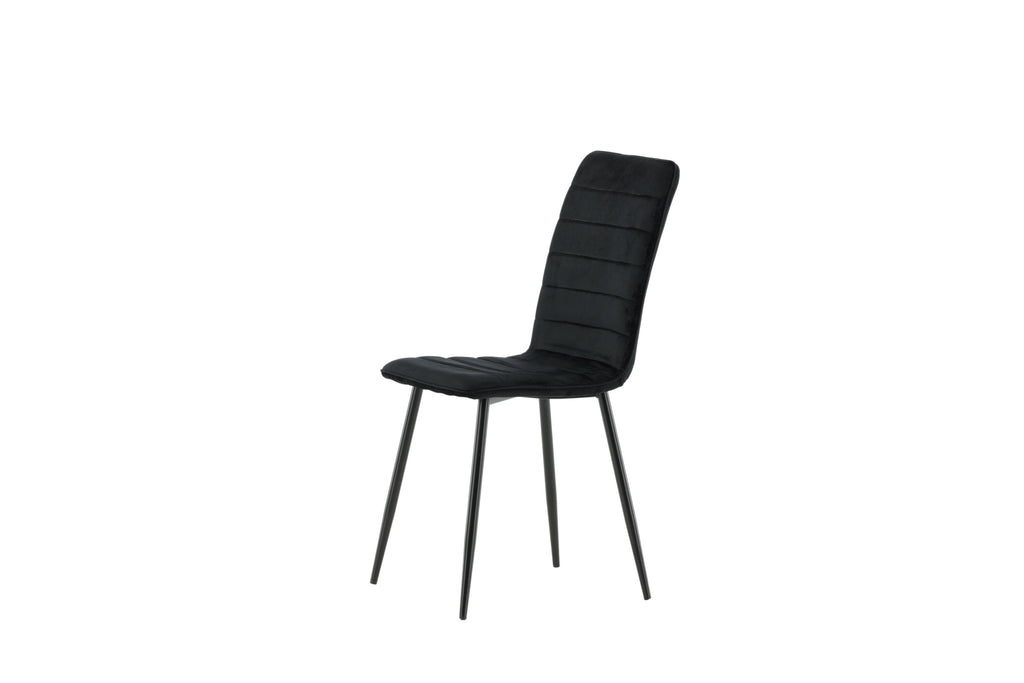 Windu Lyx matstol 2-pack svart med svart sammet