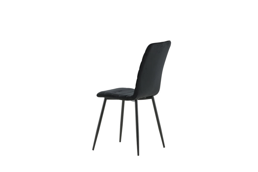 Windu Lyx matstol 2-pack svart med svart sammet