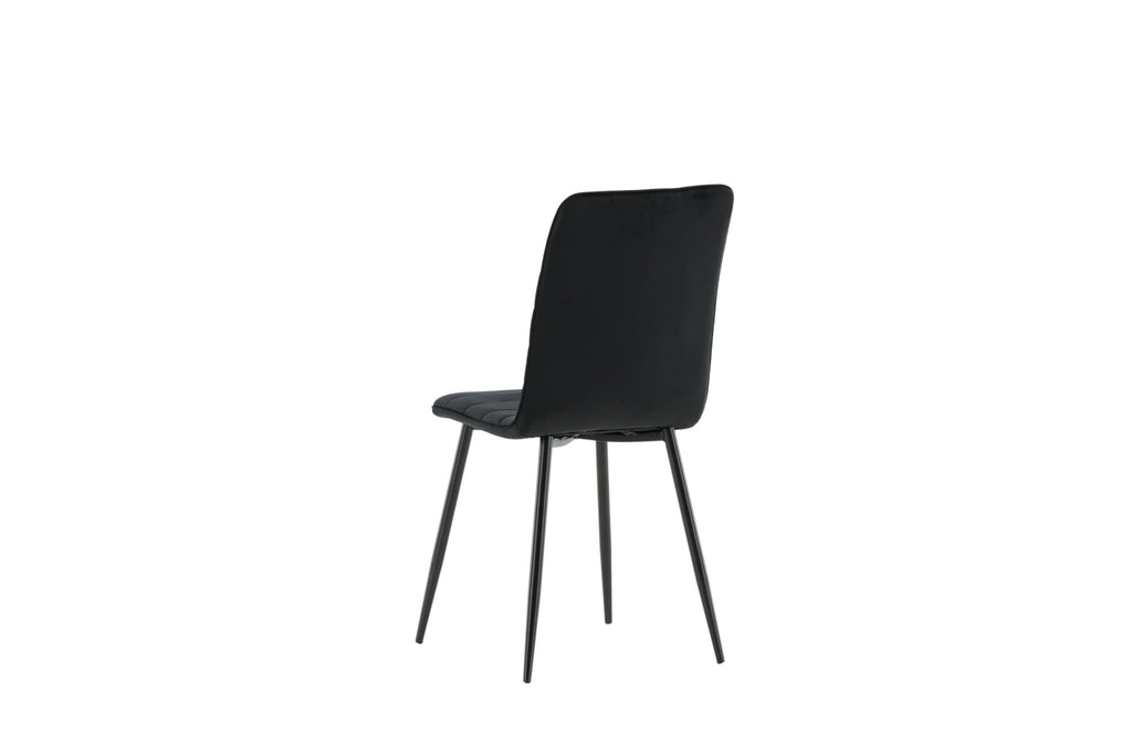Windu Lyx matstol 2-pack svart med svart sammet