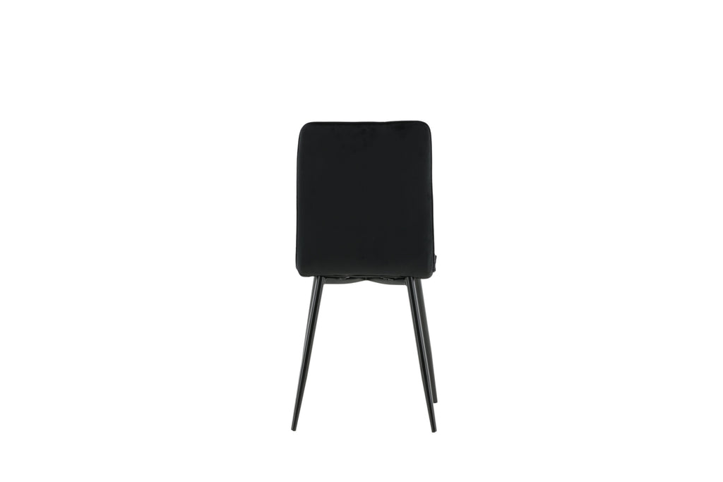 Windu Lyx matstol 2-pack svart med svart sammet
