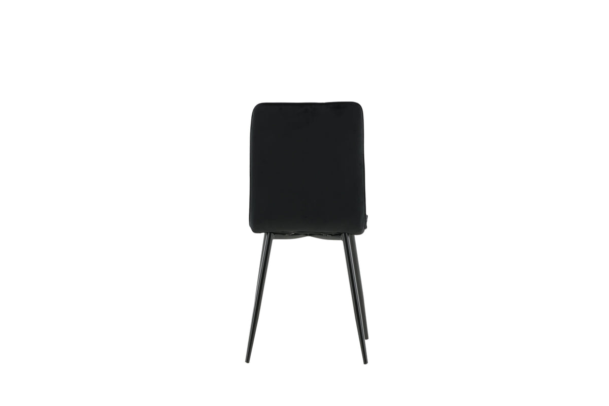 Windu Lyx matstol 2-pack svart med svart sammet