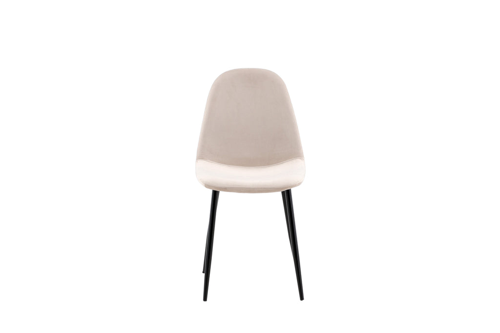 Polar matstol 2-pack beige sammet med svarta ben