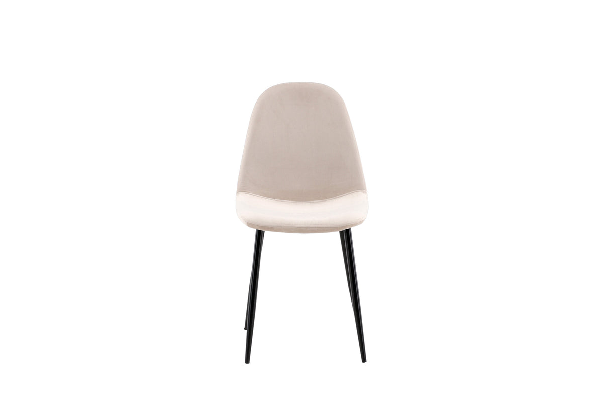 Polar matstol 2-pack beige sammet med svarta ben