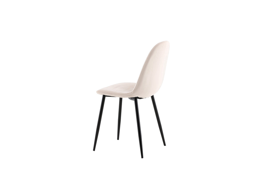 Polar matstol 2-pack beige sammet med svarta ben