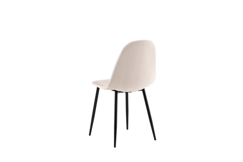 Polar matstol 2-pack beige sammet med svarta ben