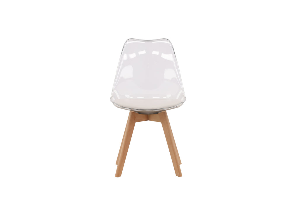 Edvin matstol 2-pack natur med vit sittdyna