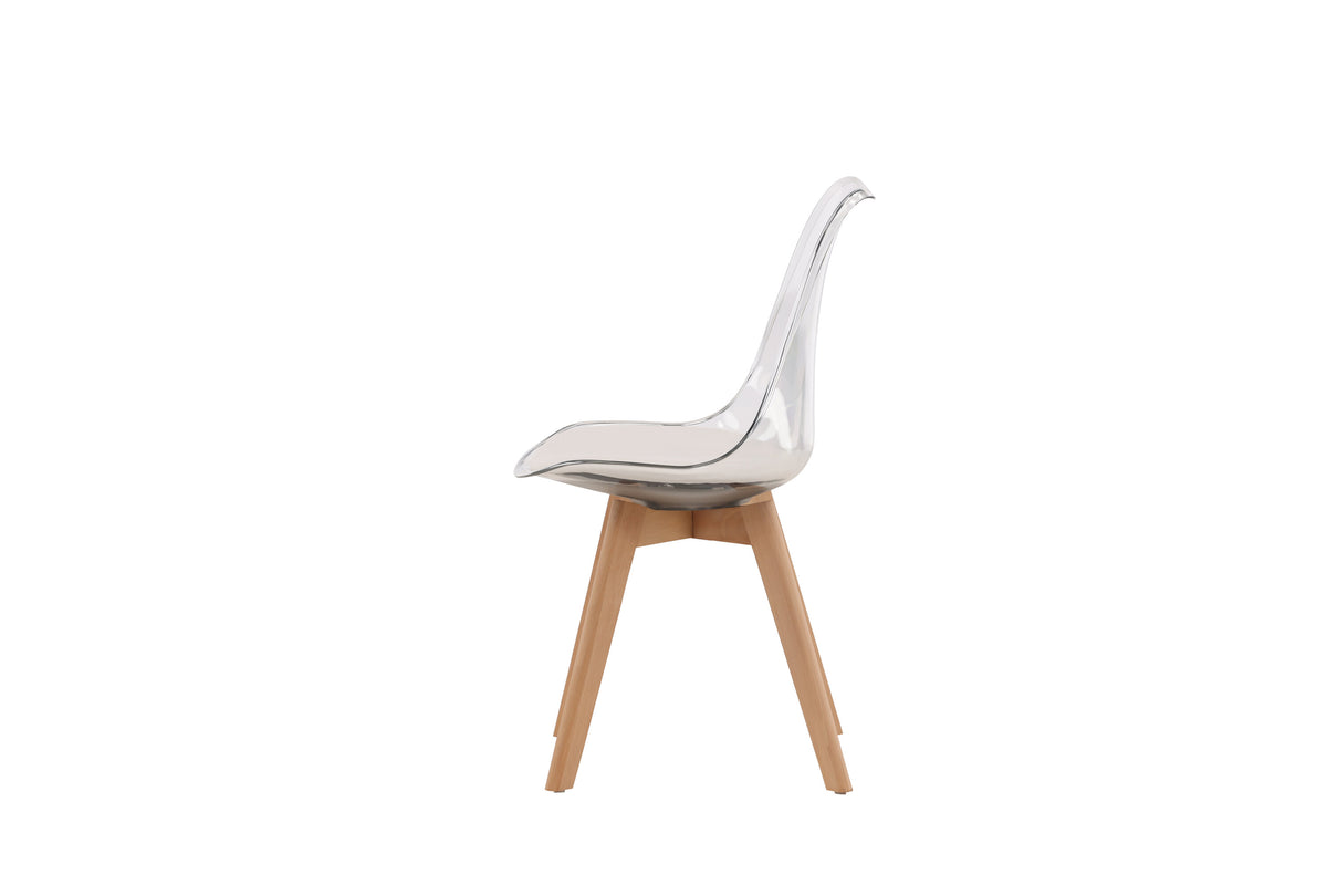 Edvin matstol 2-pack natur med vit sittdyna