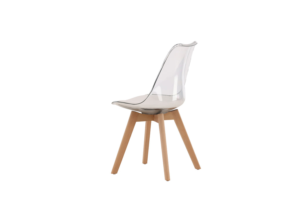 Edvin matstol 2-pack natur med vit sittdyna