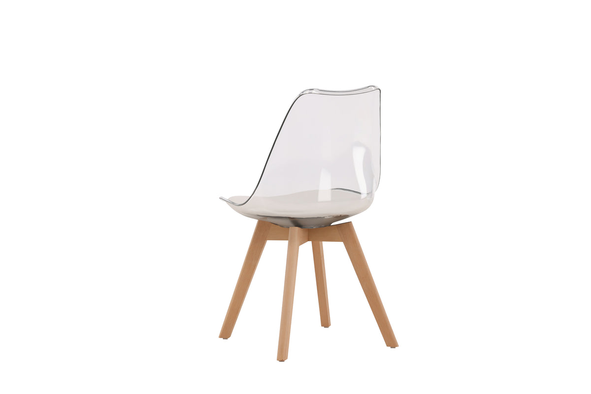 Edvin matstol 2-pack natur med vit sittdyna