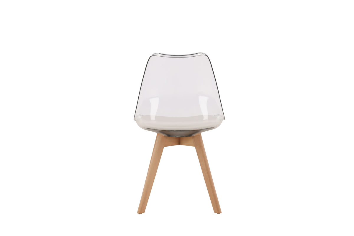 Edvin matstol 2-pack natur med vit sittdyna