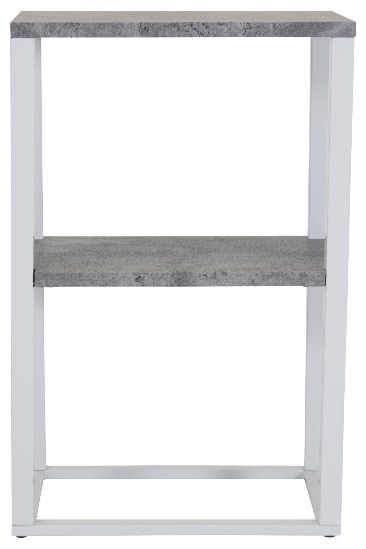 Rise sängbord vitt med betongimitation