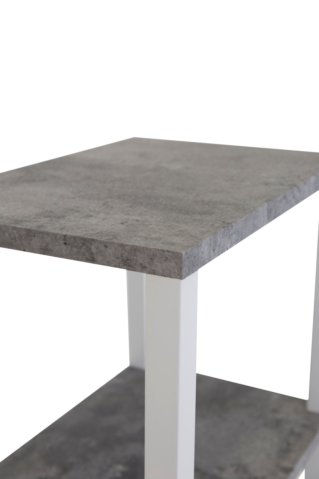 Rise sängbord vitt med betongimitation