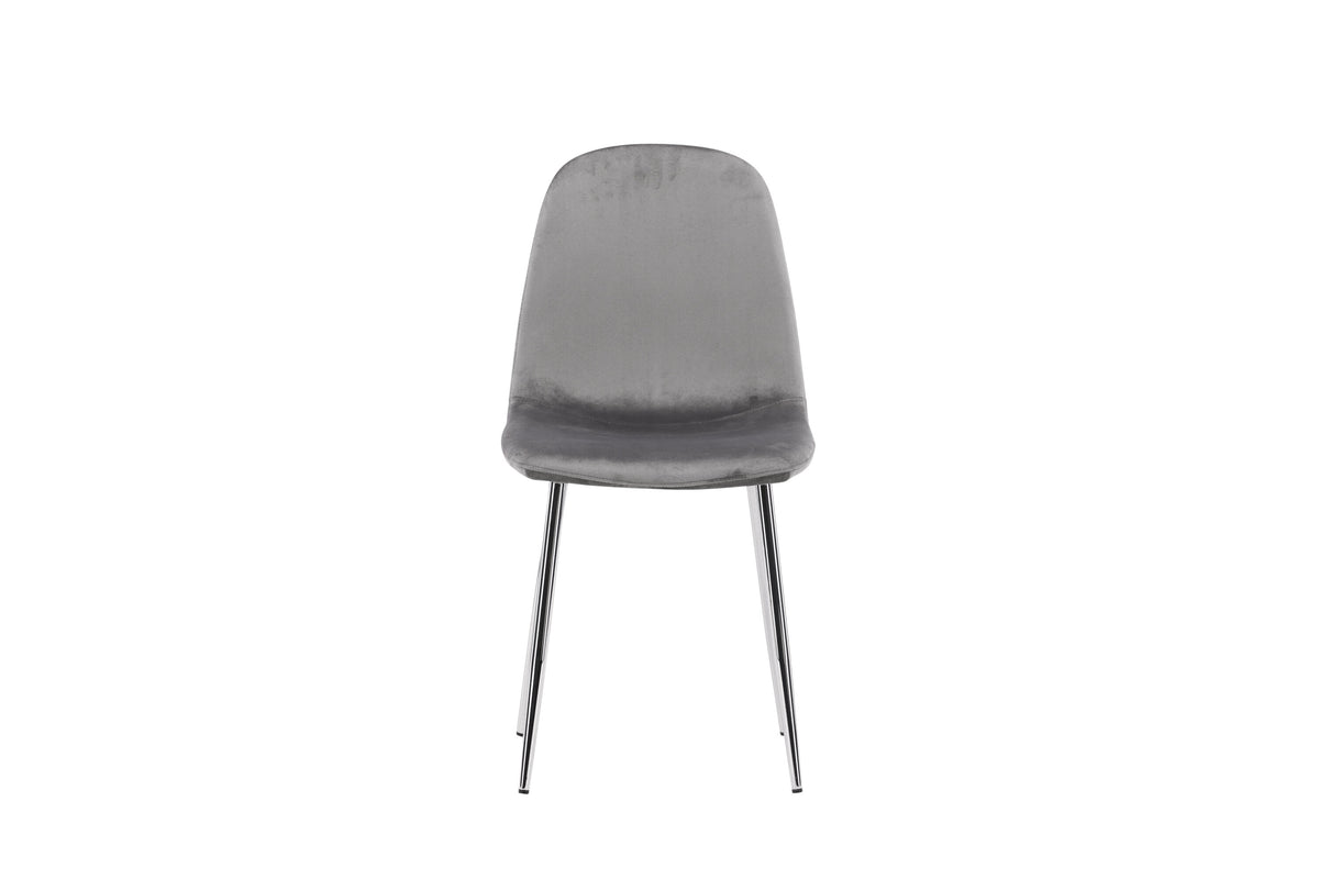 Eva matstol 2-pack ljusgrå sammet