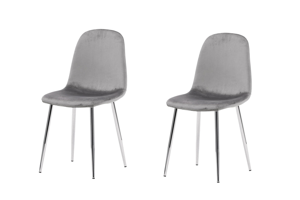 Eva matstol 2-pack ljusgrå sammet