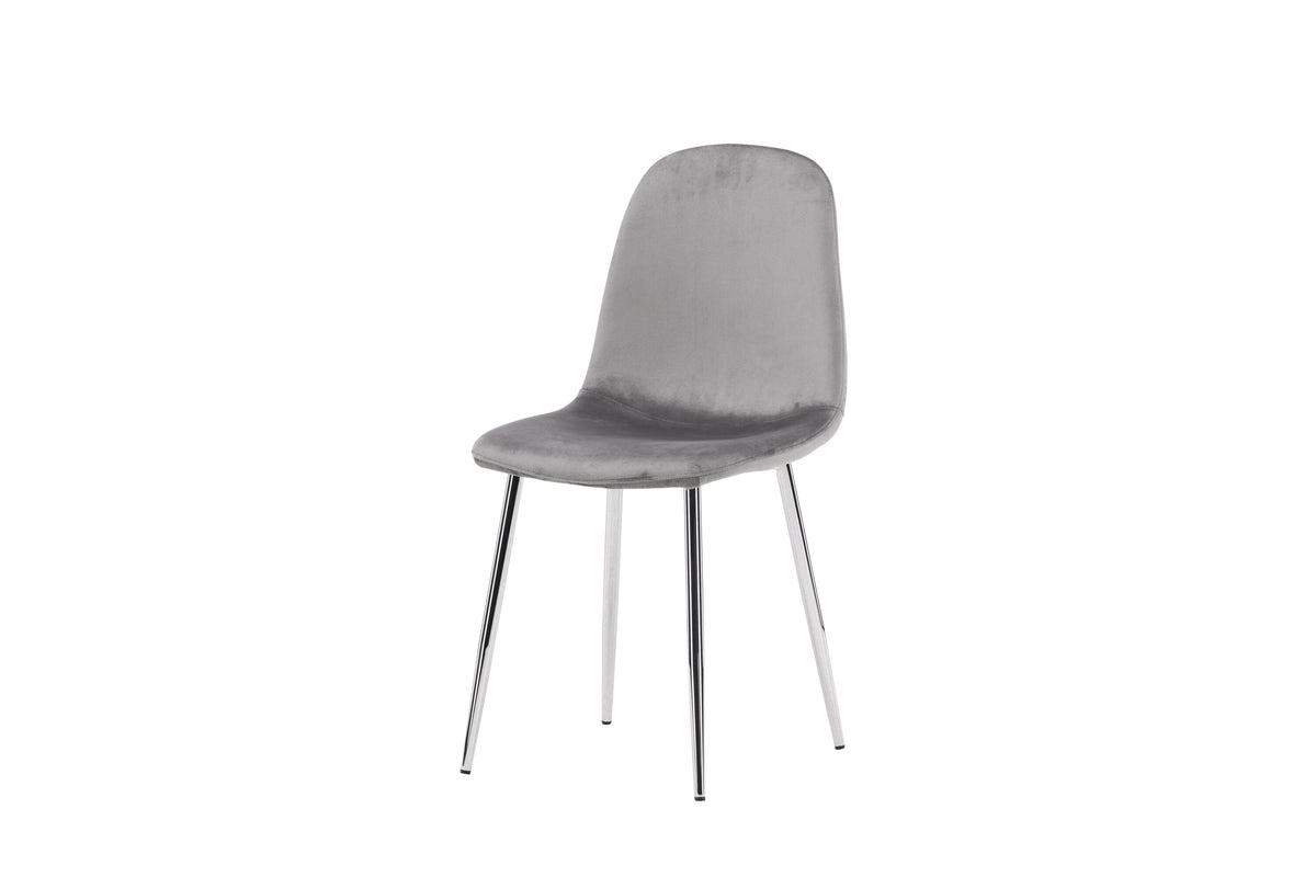 Eva matstol 2-pack ljusgrå sammet