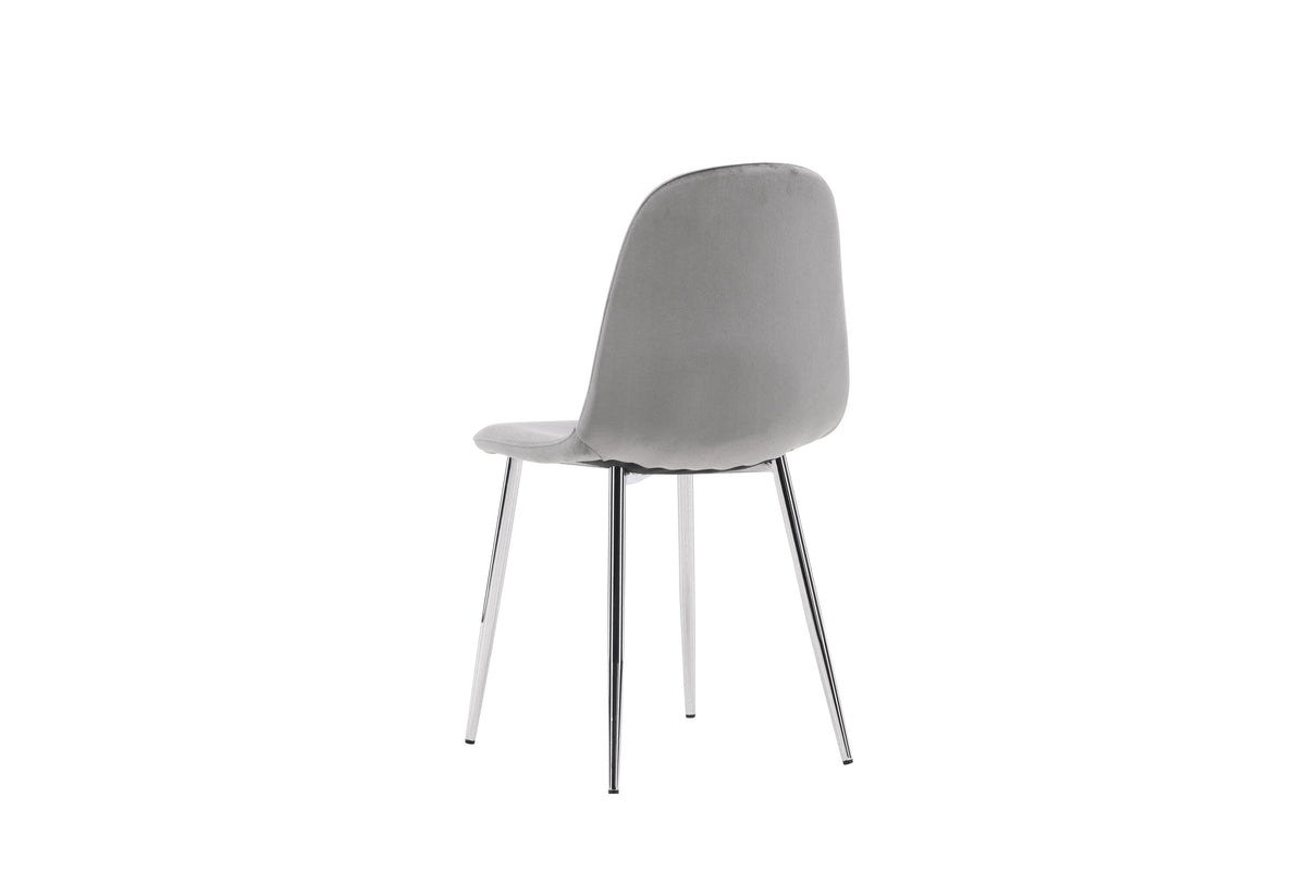 Eva matstol 2-pack ljusgrå sammet