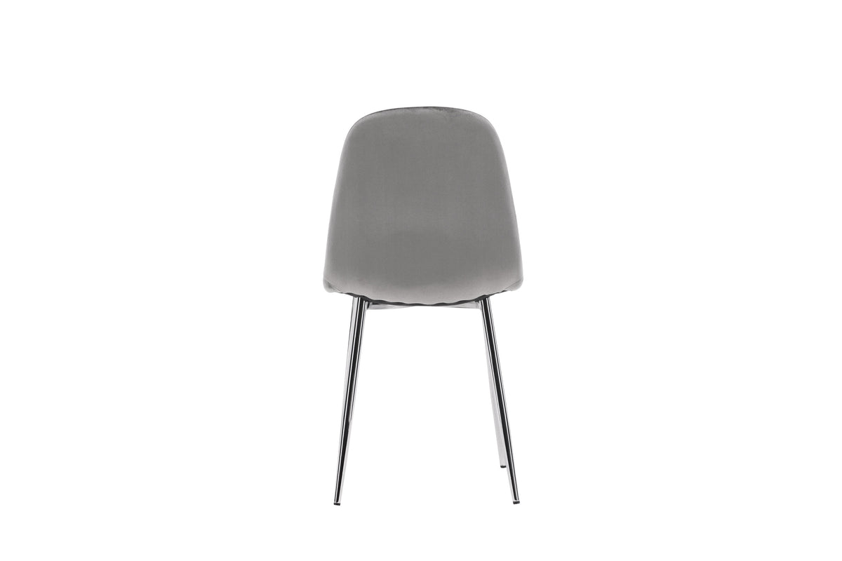Eva matstol 2-pack ljusgrå sammet