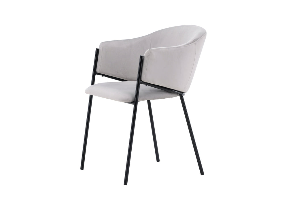 Evelina matstol 2-pack svart/ljusgrå sammet