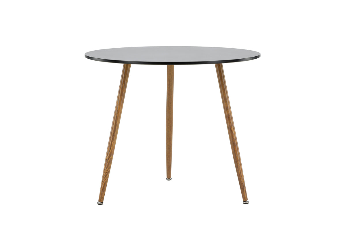 Polar runt matbord Ø90 cm mörk ekimitation och svart