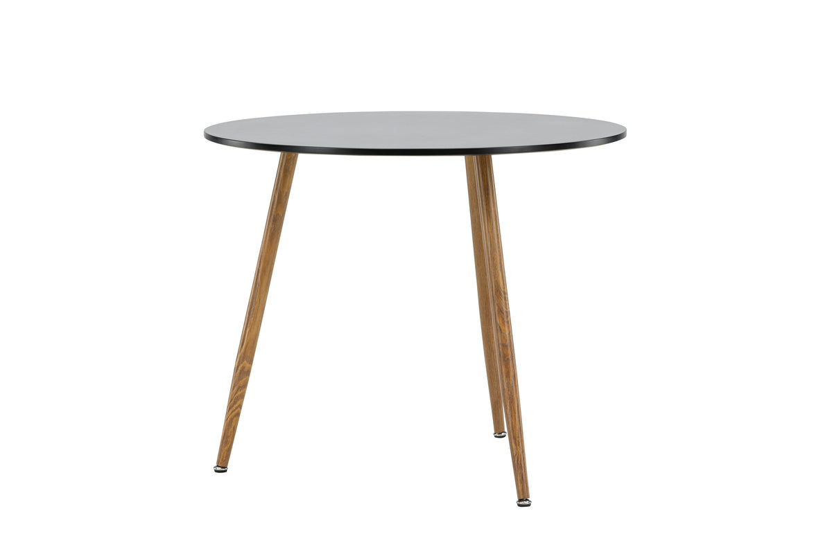 Polar runt matbord Ø90 cm mörk ekimitation och svart