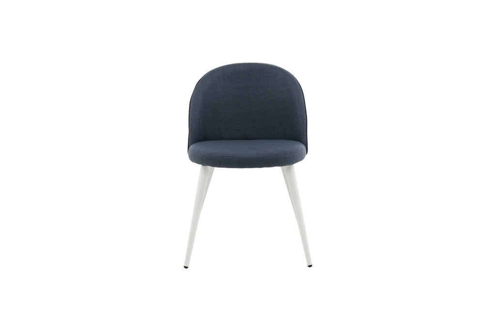 Velvet matstol 2-pack blått tyg med vita ben
