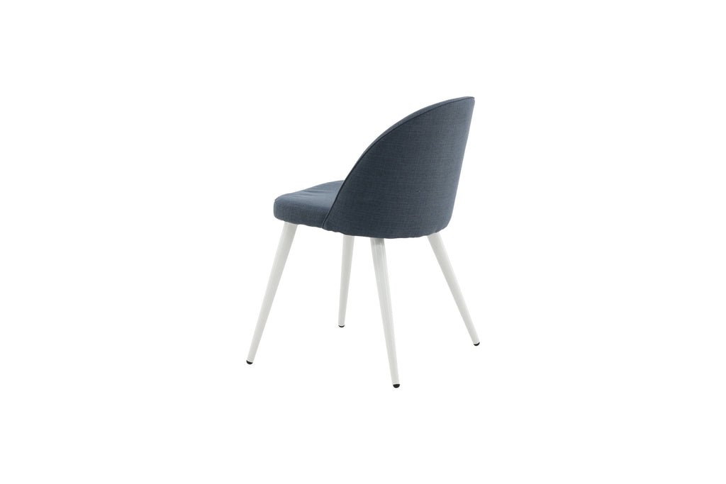 Velvet matstol 2-pack blått tyg med vita ben