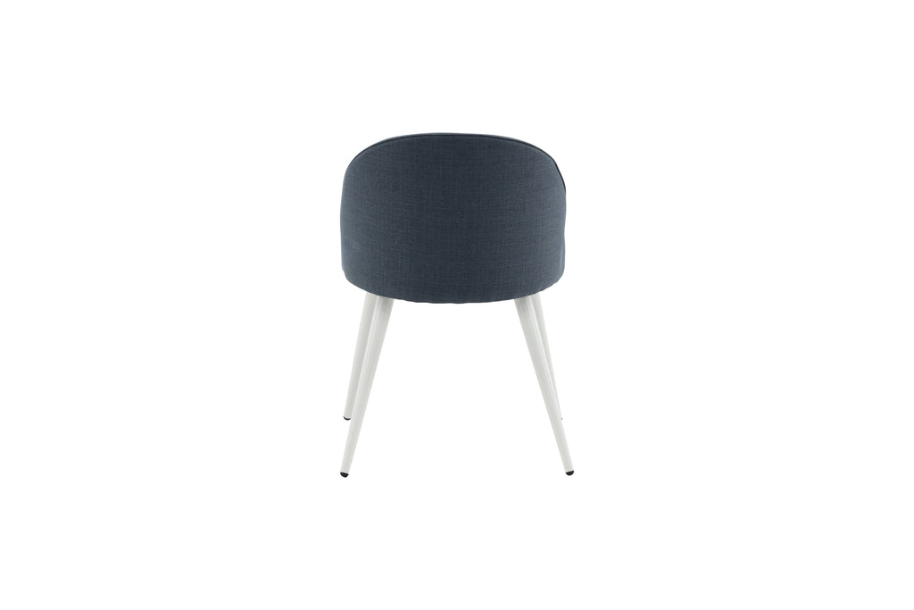 Velvet matstol 2-pack blått tyg med vita ben