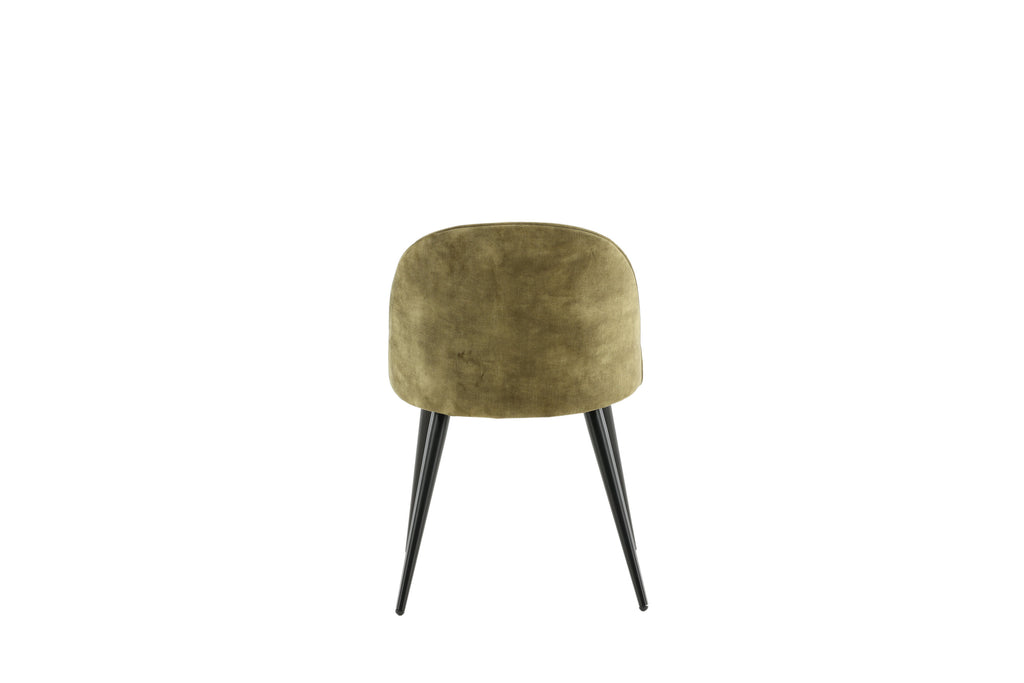 Velvet matstol 2-pack dämpat grön sammet med svarta ben