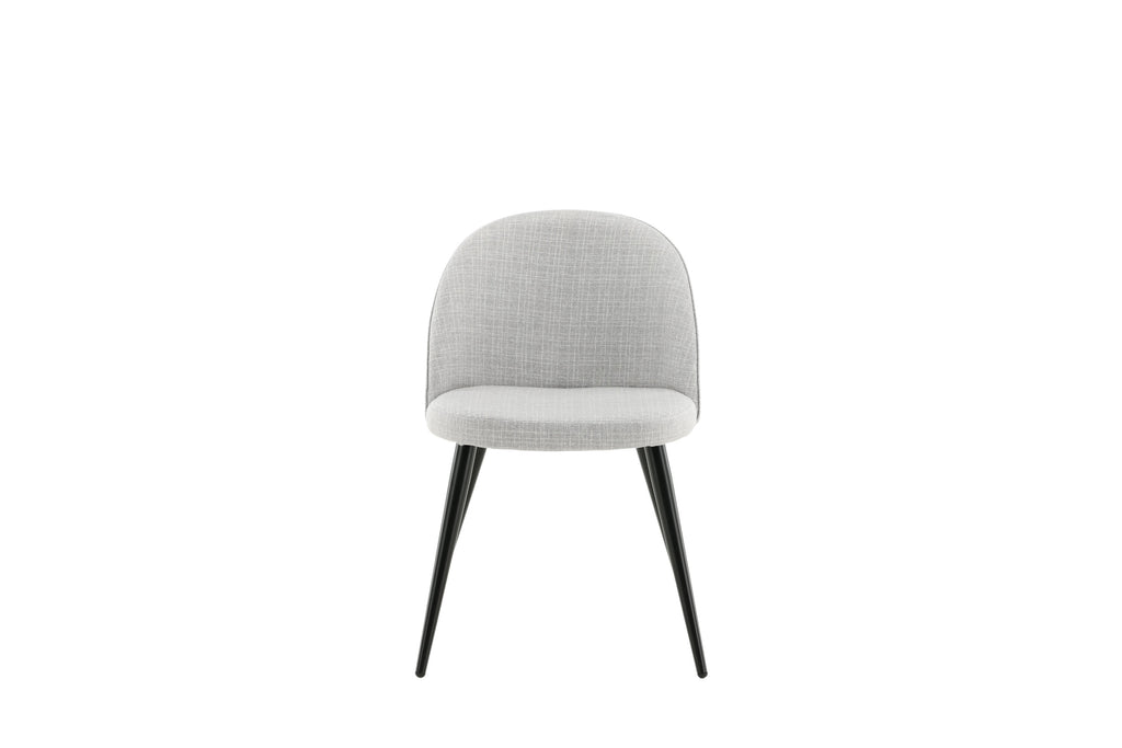 Velvet matstol 2-pack ljusgrått tyg med svarta ben